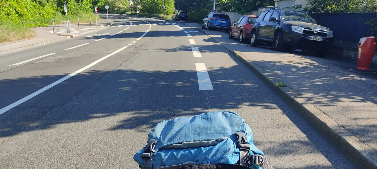 Bande cyclable le long de l'aménagement du C5 (Route de Strasbourg)